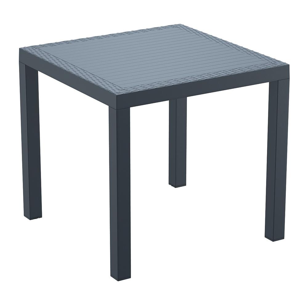 Orlando Resin Wickerlook Square Dining Table Dark Gray 31 inch. Picture 1