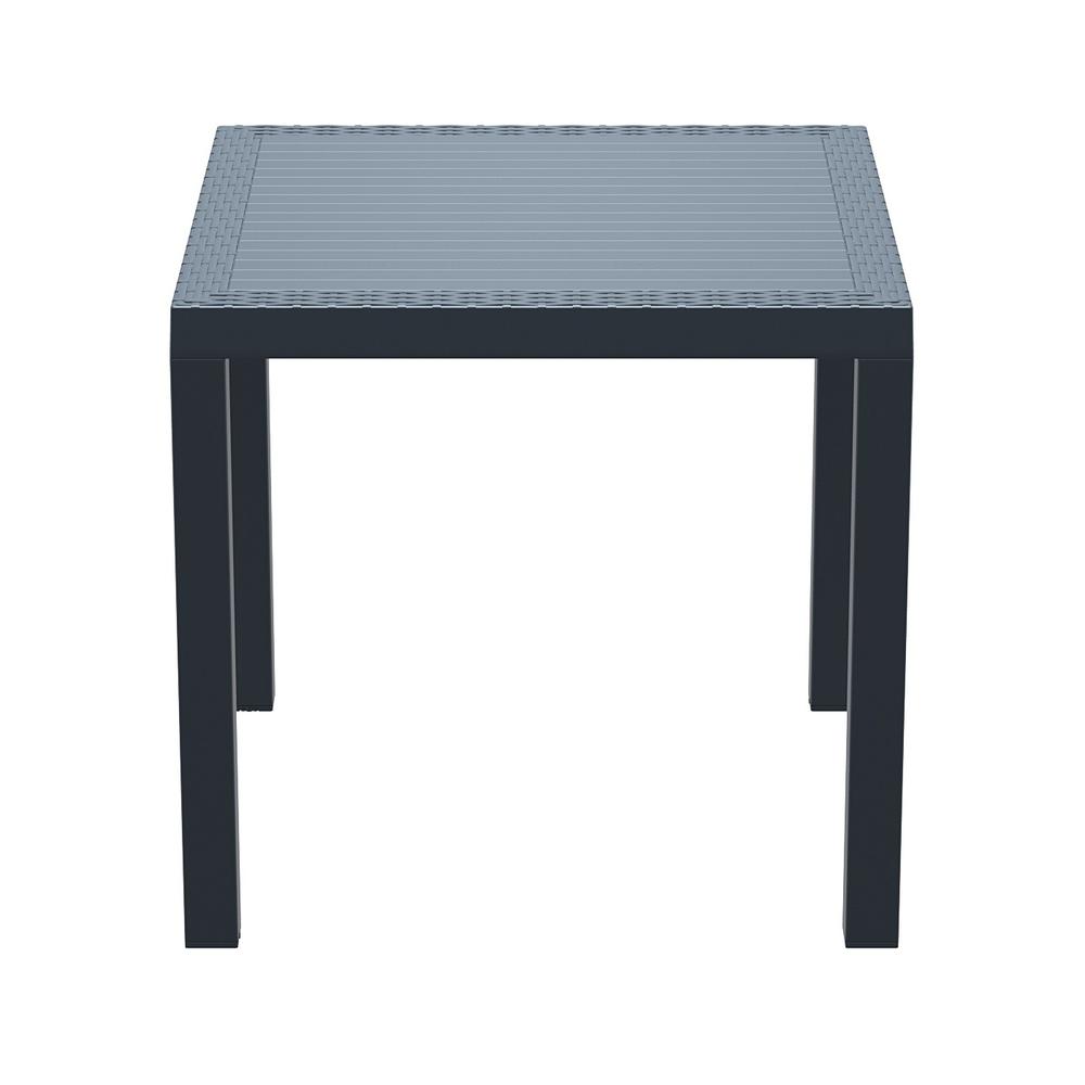 Orlando Resin Wickerlook Square Dining Table Dark Gray 31 inch. Picture 2