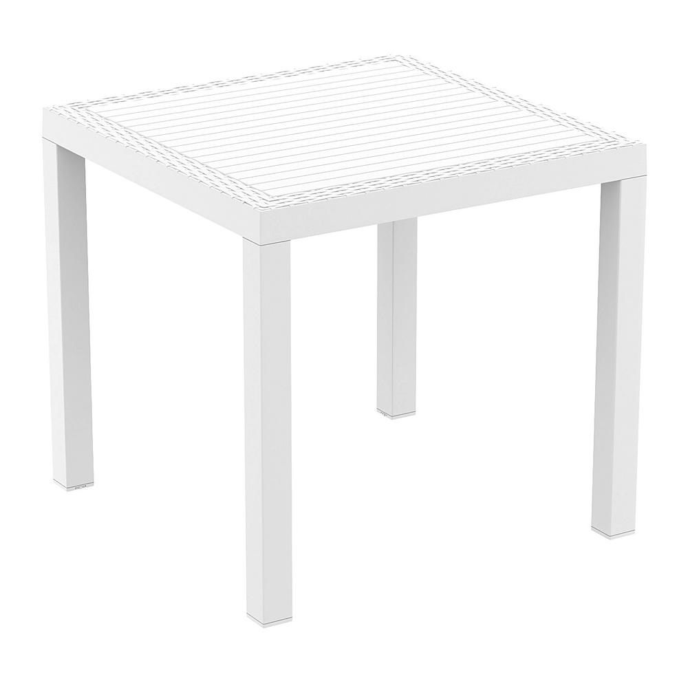 Orlando Resin Wickerlook Square Dining Table White 31 inch. Picture 1