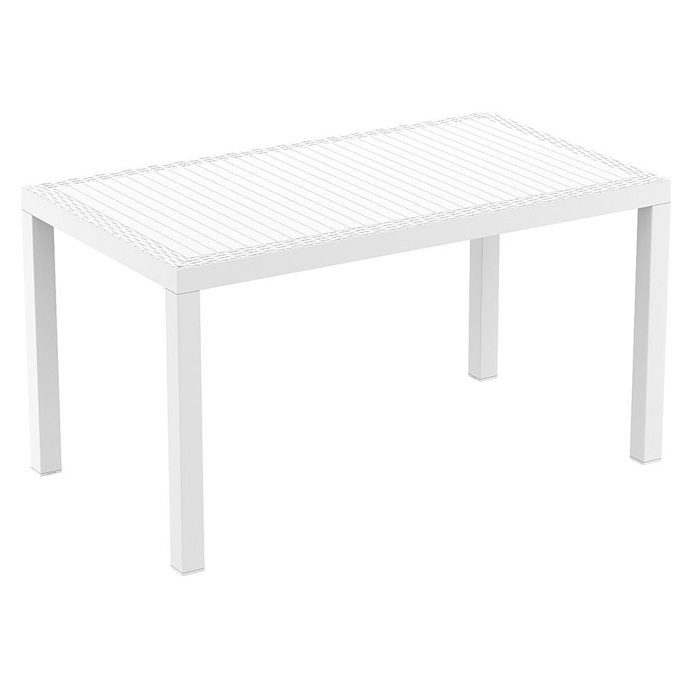 Orlando Wickerlook Rectangle Dining Table White 55 inch. Picture 1