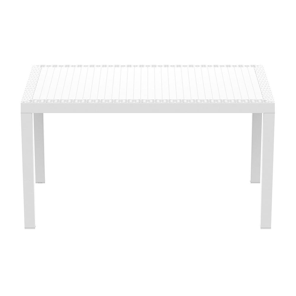 Orlando Wickerlook Rectangle Dining Table White 55 inch. Picture 2