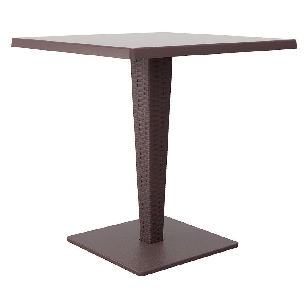 Riva Werzalit Top Square Dining Table Brown 27.5 inch. Picture 1