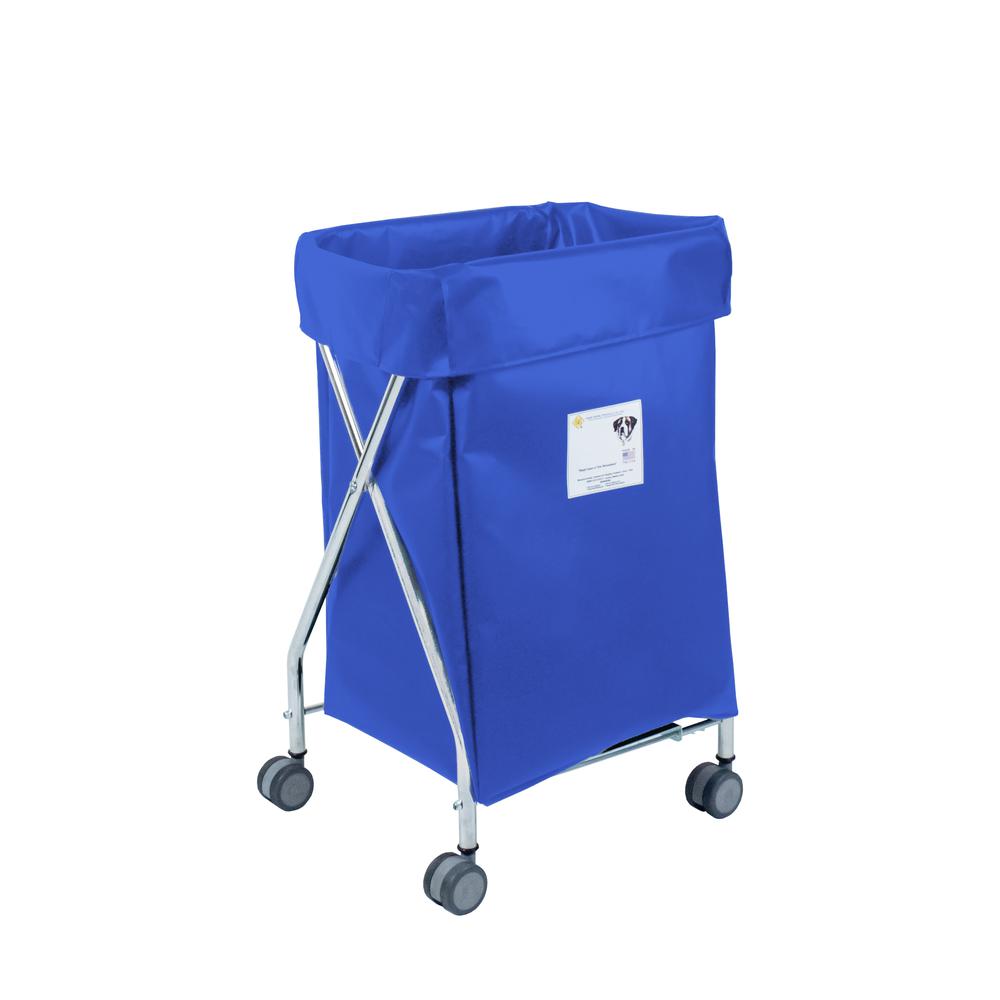 Narrow Collapsible Hamper with Blue Vinyl Bag, 5 Bushel Capacity. Picture 1