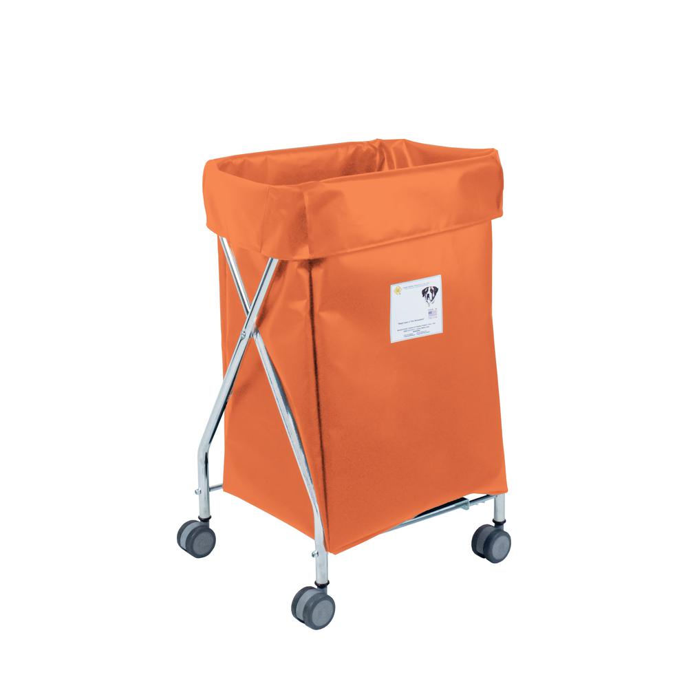 Narrow Collapsible Hamper with Orange Vinyl Bag, 5 Bushel Capacity. Picture 1