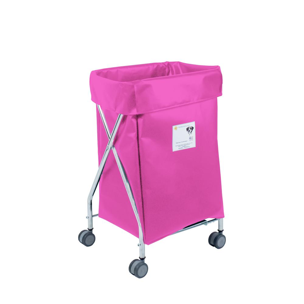 Narrow Collapsible Hamper with Pink Vinyl Bag, 5 Bushel Capacity. Picture 1
