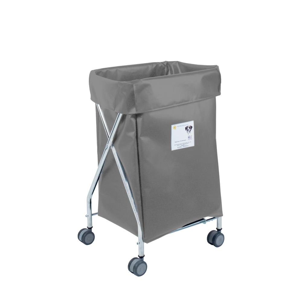 Wide Collapsible Hamper with Gray Vinyl Bag, 6 Bushel Capacity. Picture 1