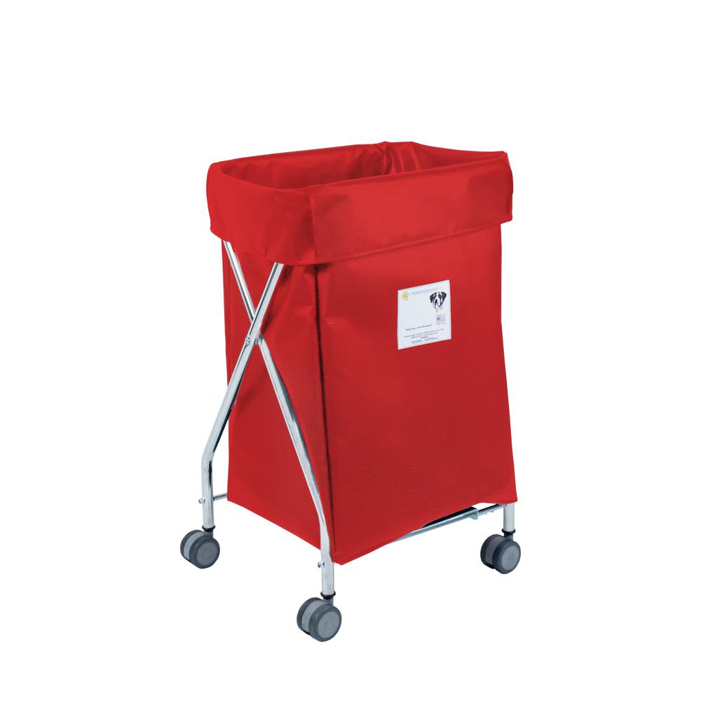 Narrow Collapsible Hamper with Red Vinyl Bag, 5 Bushel Capacity. Picture 1