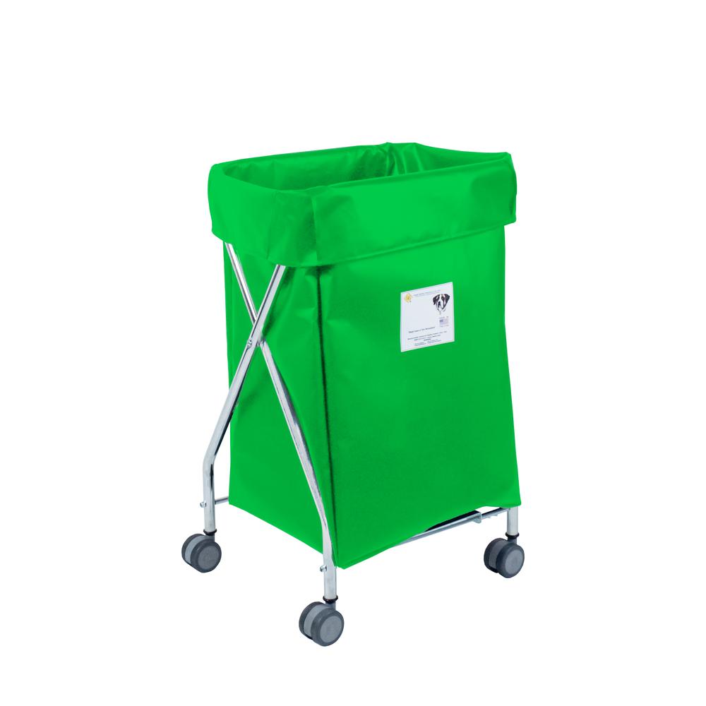 Wide Collapsible Hamper with Jelly Bean Green Vinyl Bag, 6 Bushel Capacity. Picture 1