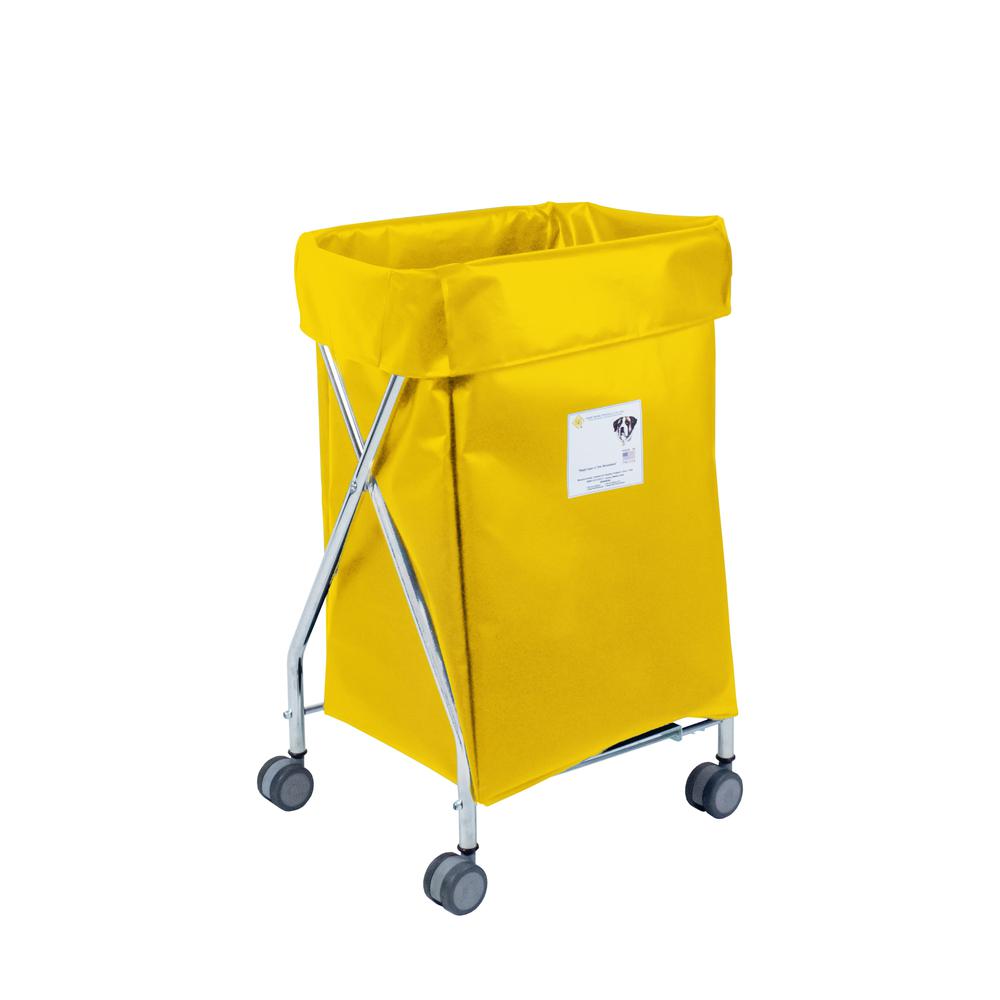 Wide Collapsible Hamper with Yellow Vinyl Bag, 6 Bushel Capacity. Picture 1