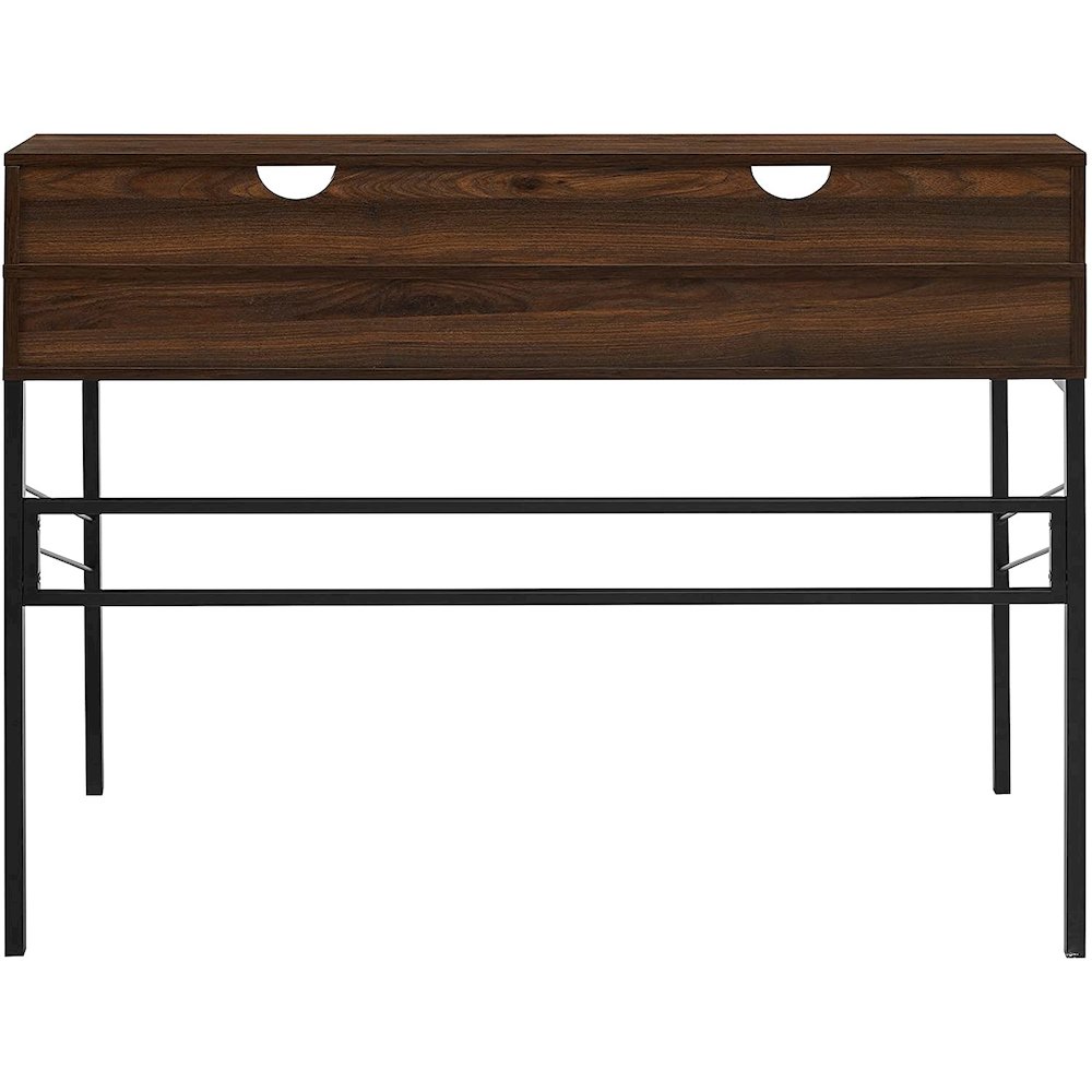 Vetti 44" 2-Drawer Desk with Hutch - Dark Walnut. Picture 4