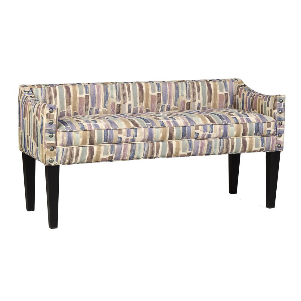 Leffler Home Whitney Upholstered Bench in Paint Strokes Hydrangea. Picture 1