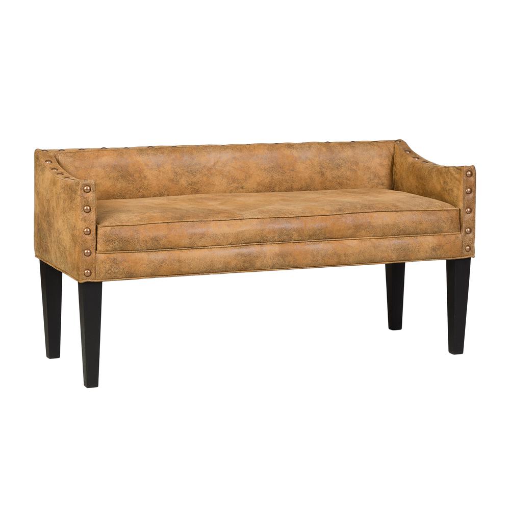 Leffler Home Whitney Upholstered Bench in Bomber Jacket. The main picture.