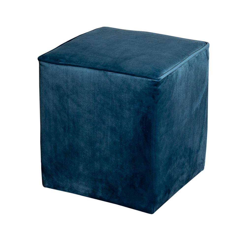 Leffler Home Set of Two Harper Upholstered Cube Ottomans in Chantel Teal. Picture 1