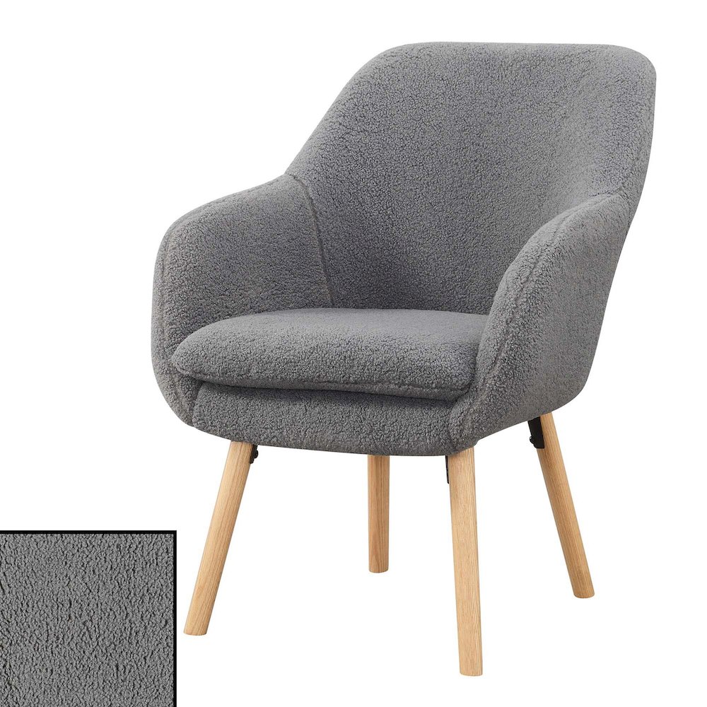 Take a Seat Charlotte Sherpa Accent Chair, Sherpa Gray. Picture 1