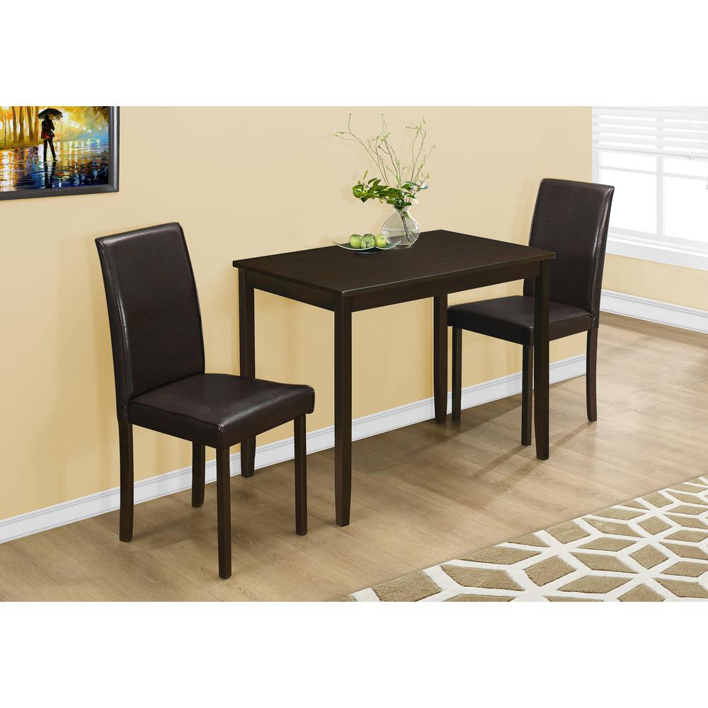 DINING SET - 3PCS SET / CAPPUCCINO / BROWN PARSON CHAIRS. Picture 2
