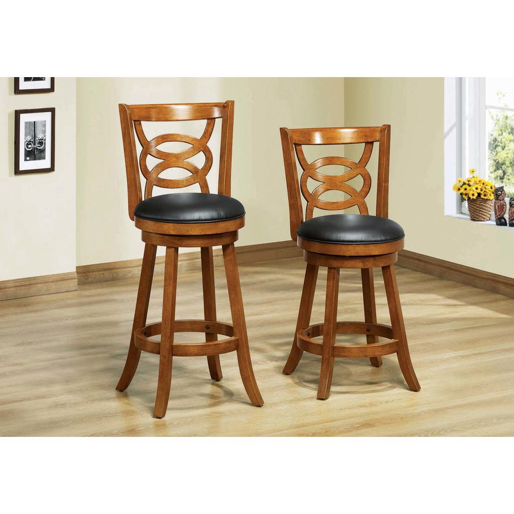 BARSTOOL - 2PCS / 39"H / SWIVEL / OAK COUNTER HEIGHT. Picture 2