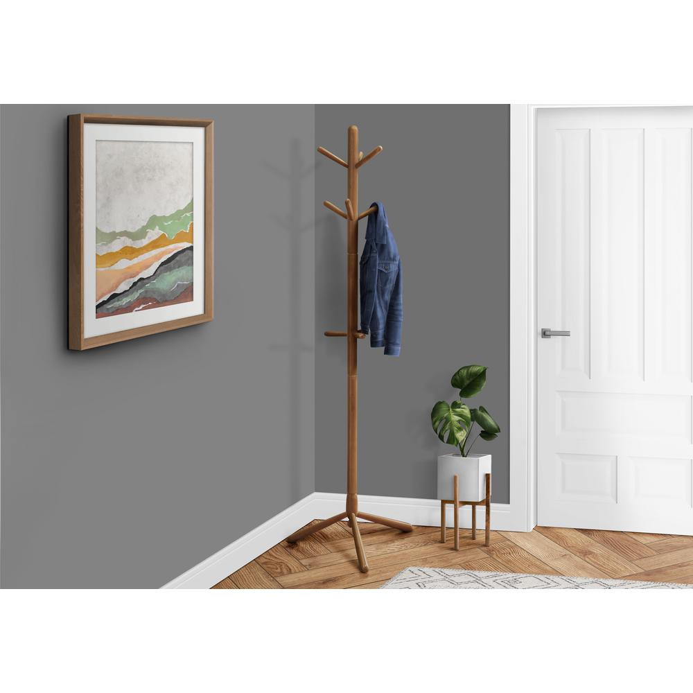 COAT RACK - 69"H / OAK WOOD CONTEMPORARY STYLE. Picture 2
