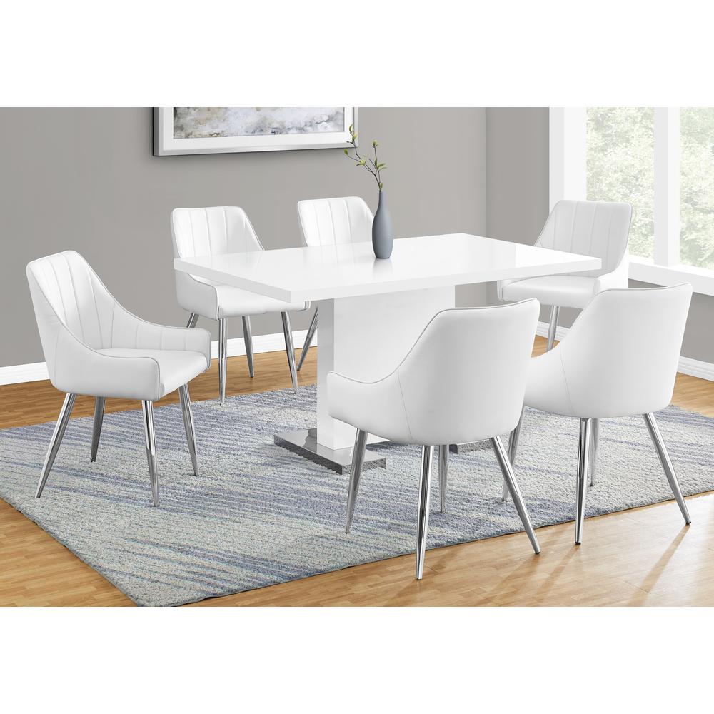 Dining Table, 60 Rectangular, Kitchen, Dining Room, Glossy White Laminate. Picture 2