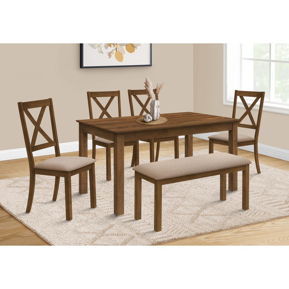 Dining Table, 60 Rectangular, Kitchen, Dining Room, Brown Veneer. Picture 8