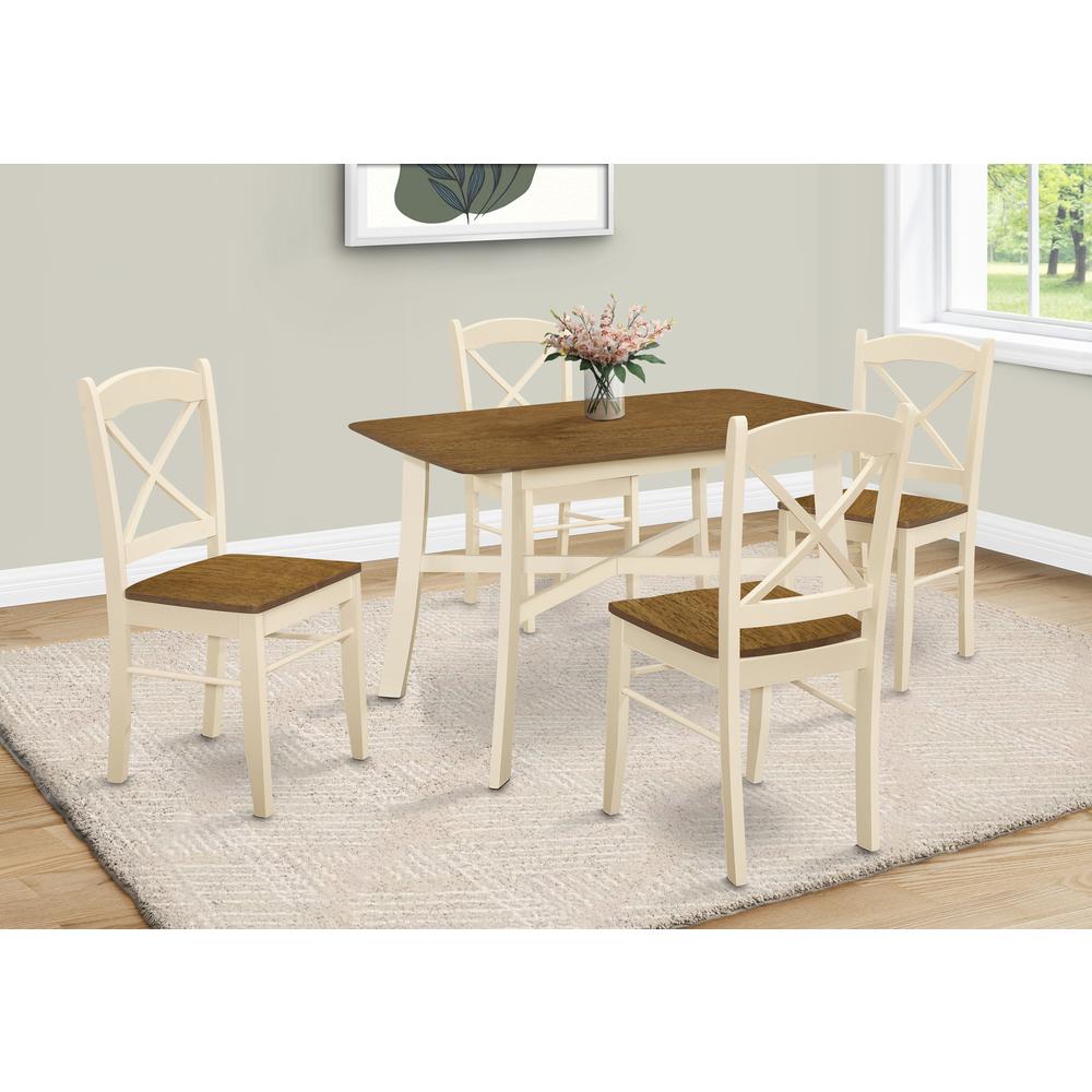 Dining Table, 48 Rectangular, Small, Kitchen, Dining Room, Oak And Cream. Picture 2