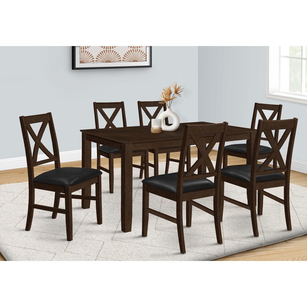 ="Dining Table, 60"" Rectangular, Dining Room, Kitchen, Brown Veneer, Transitio. Picture 8