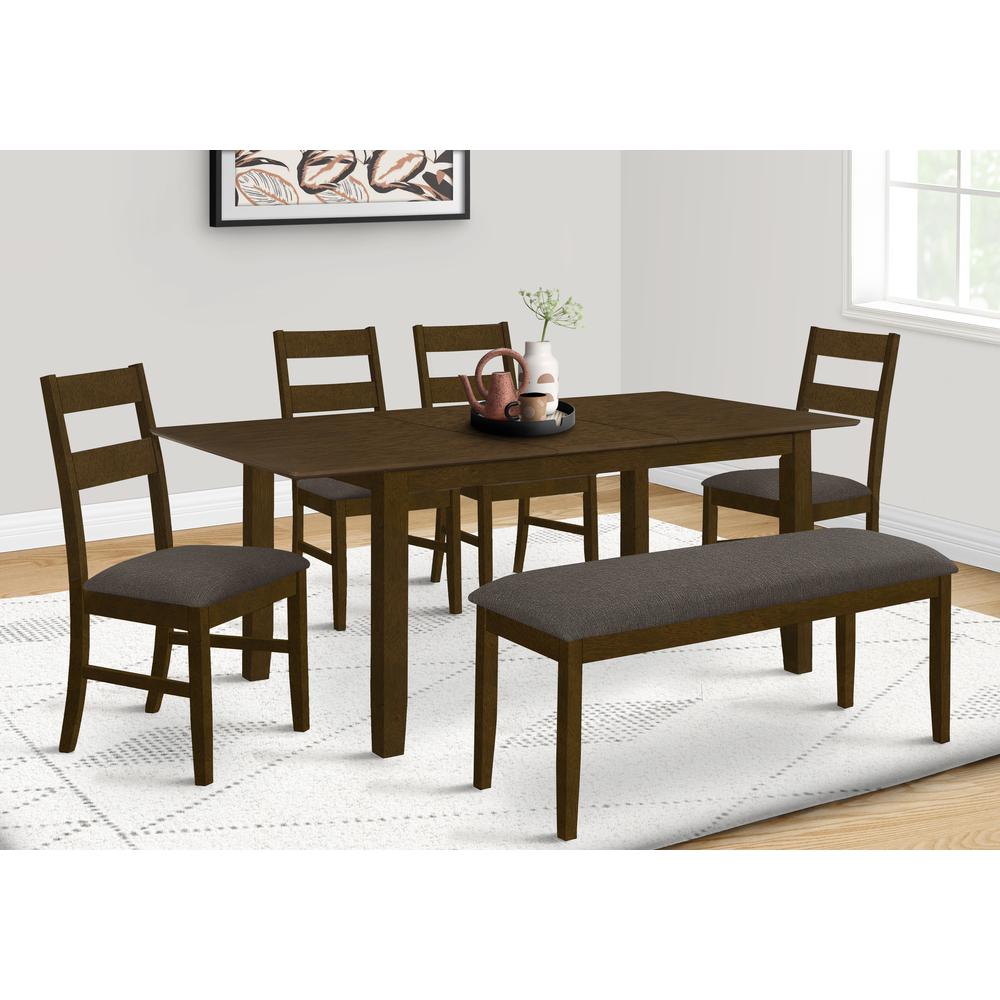 Dining Table, 72 Rectangular, 18 Extension Panel, Veneer Top, Solid Wood Legs. Picture 9
