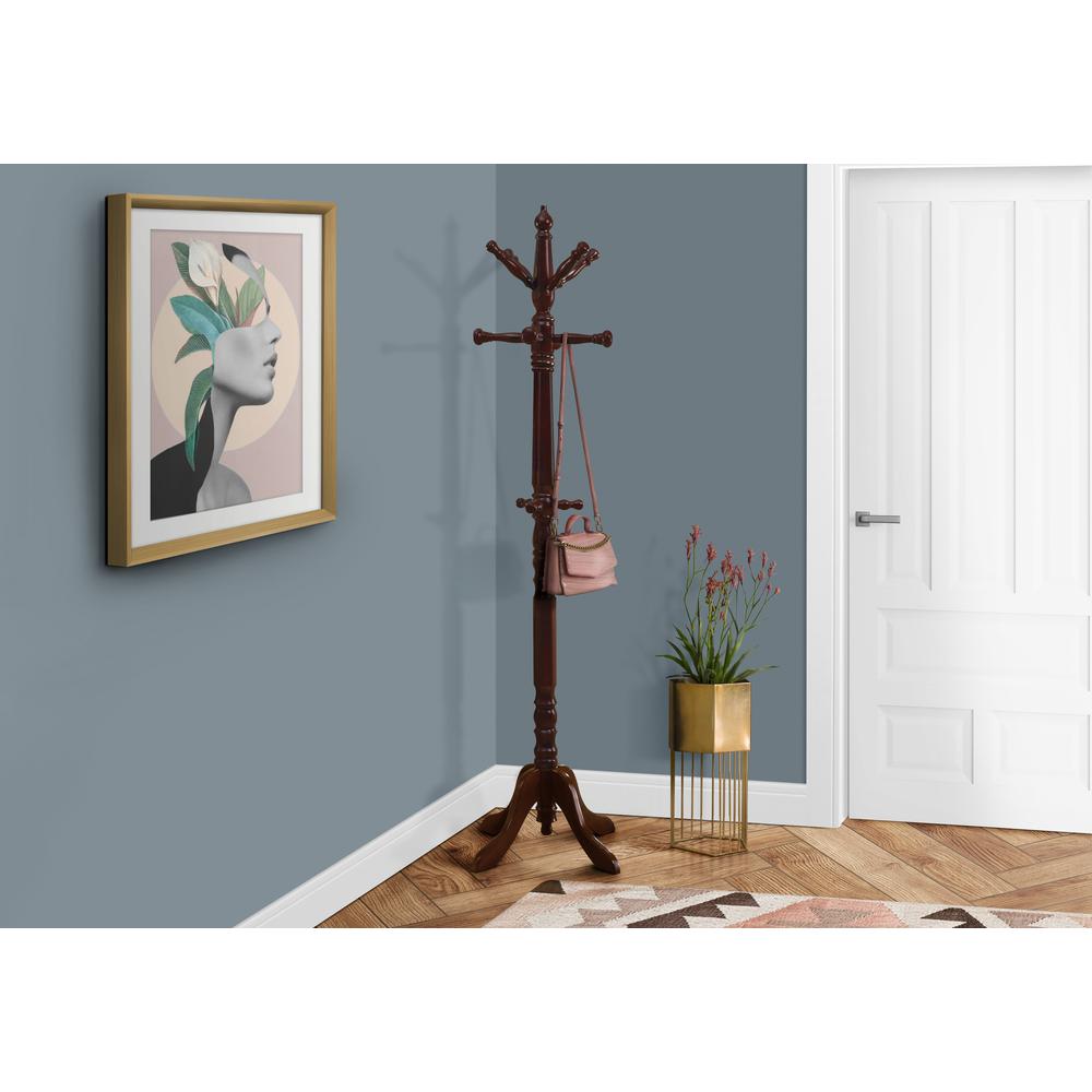 Coat Rack, Hall Tree, Free Standing, 11 Hooks, Entryway, 73H, Bedroom. Picture 2