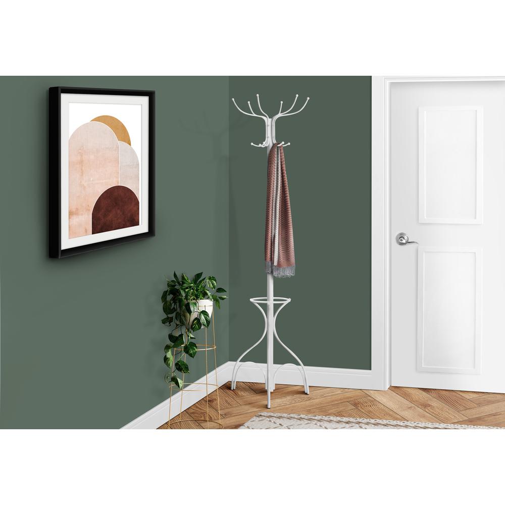 Coat Rack, Hall Tree, Free Standing, 12 Hooks, Entryway, 70H, Umbrella Holder. Picture 2