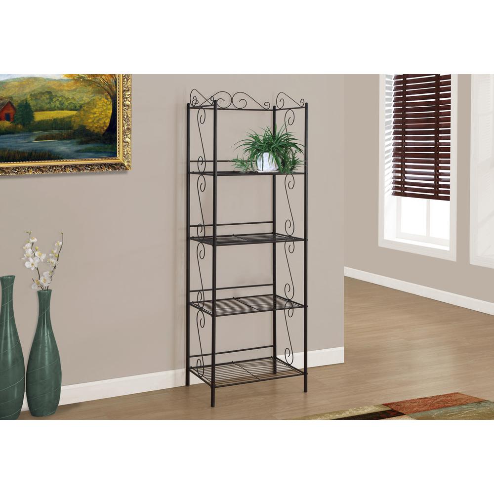 Bookshelf, Bookcase, Etagere, 4 Tier, 70H, Office, Bedroom, Brown. Picture 2