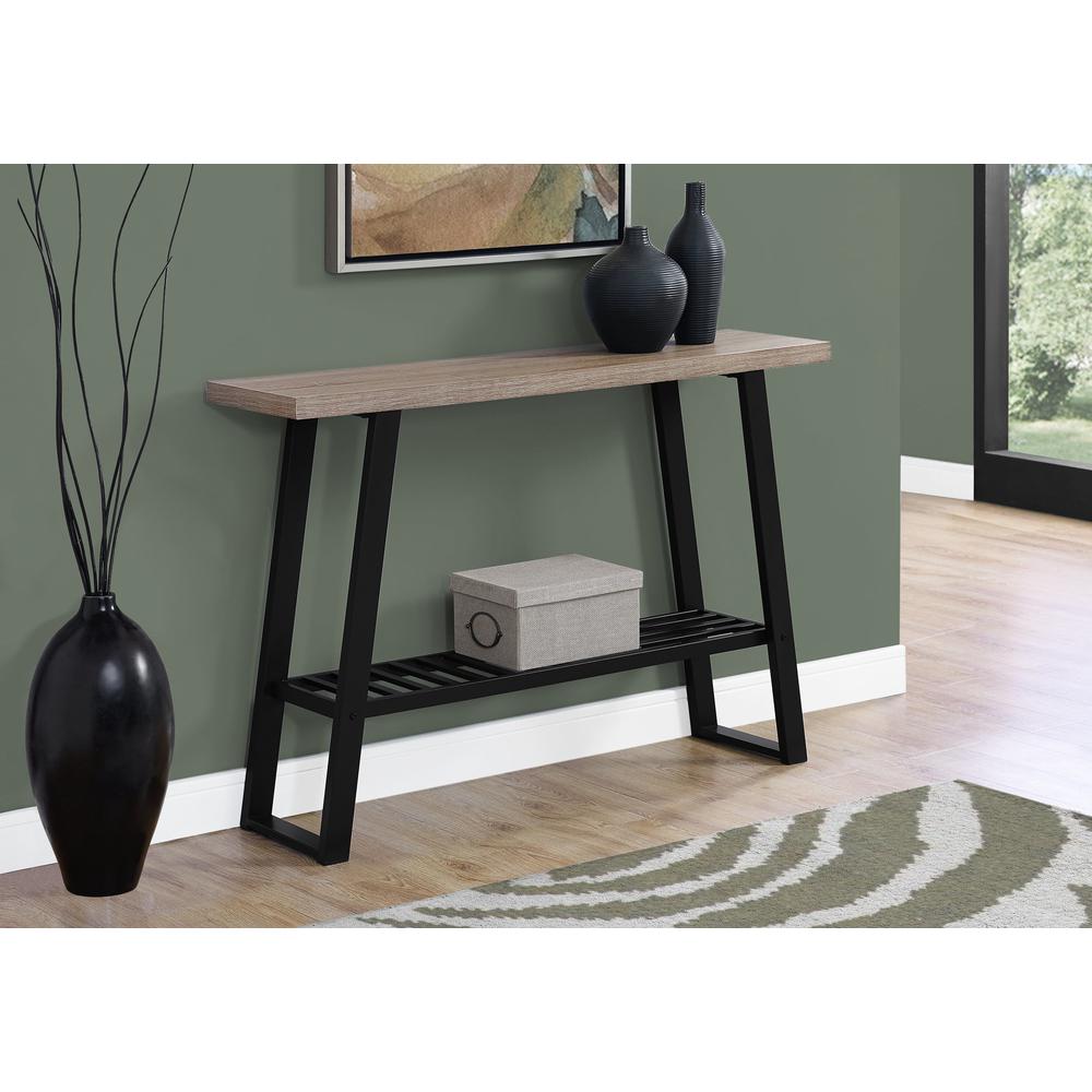 Accent Table, Console, Entryway, Narrow, Sofa, Living Room, Bedroom, Brown. Picture 2