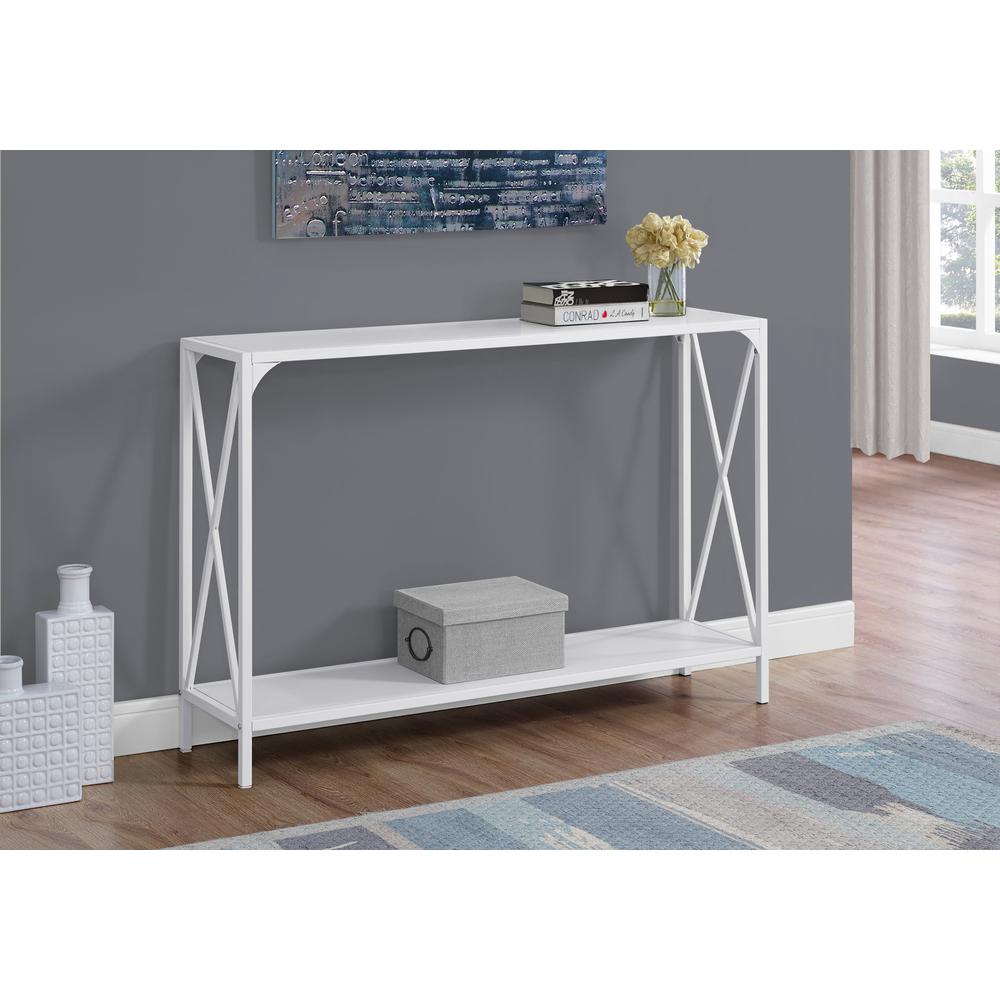 Accent Table, Console, Entryway, Narrow, Sofa, Living Room, Bedroom, White. Picture 2
