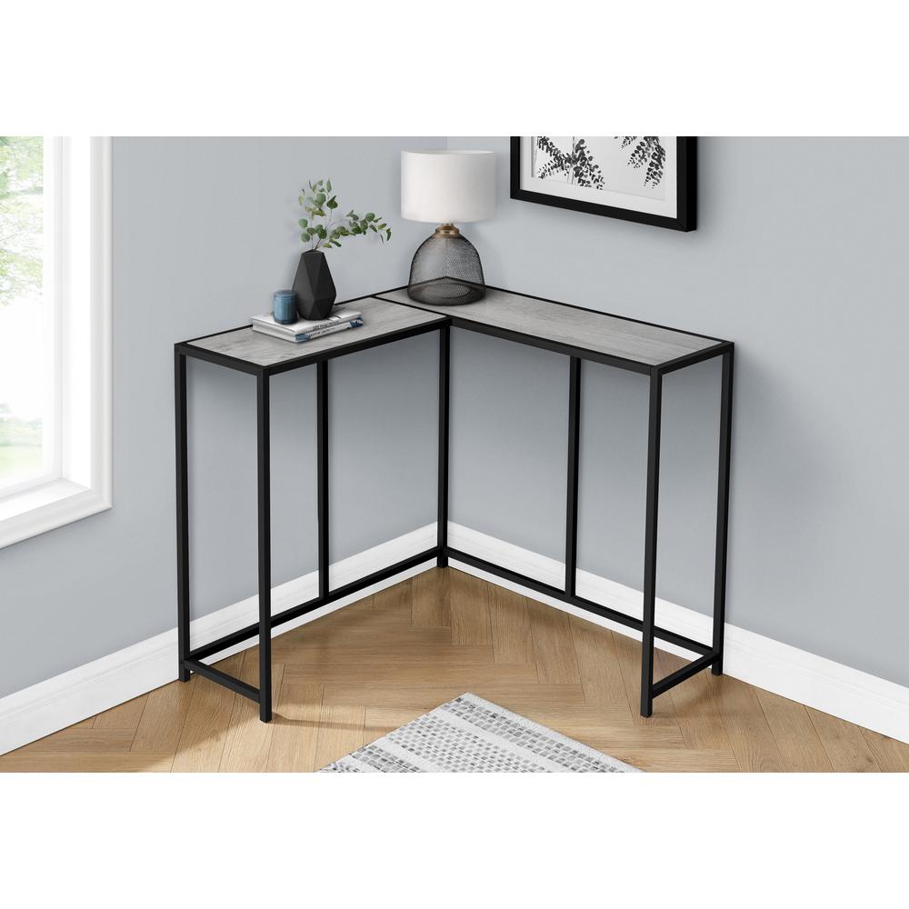 Accent Table, Console, Entryway, Narrow, Corner, Living Room, Bedroom, Grey. Picture 2