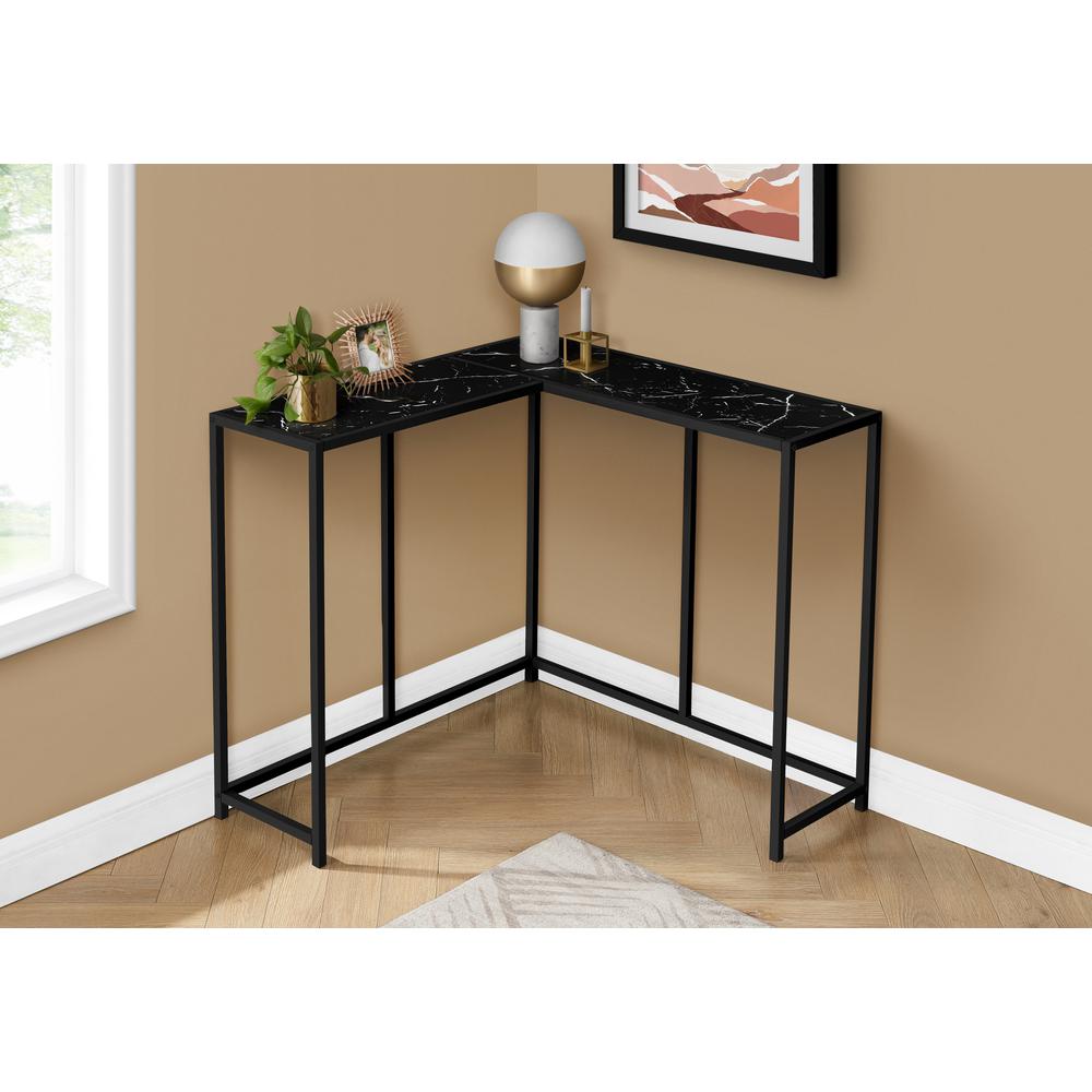 Accent Table, Console, Entryway, Narrow, Corner, Living Room, Bedroom, Black. Picture 8