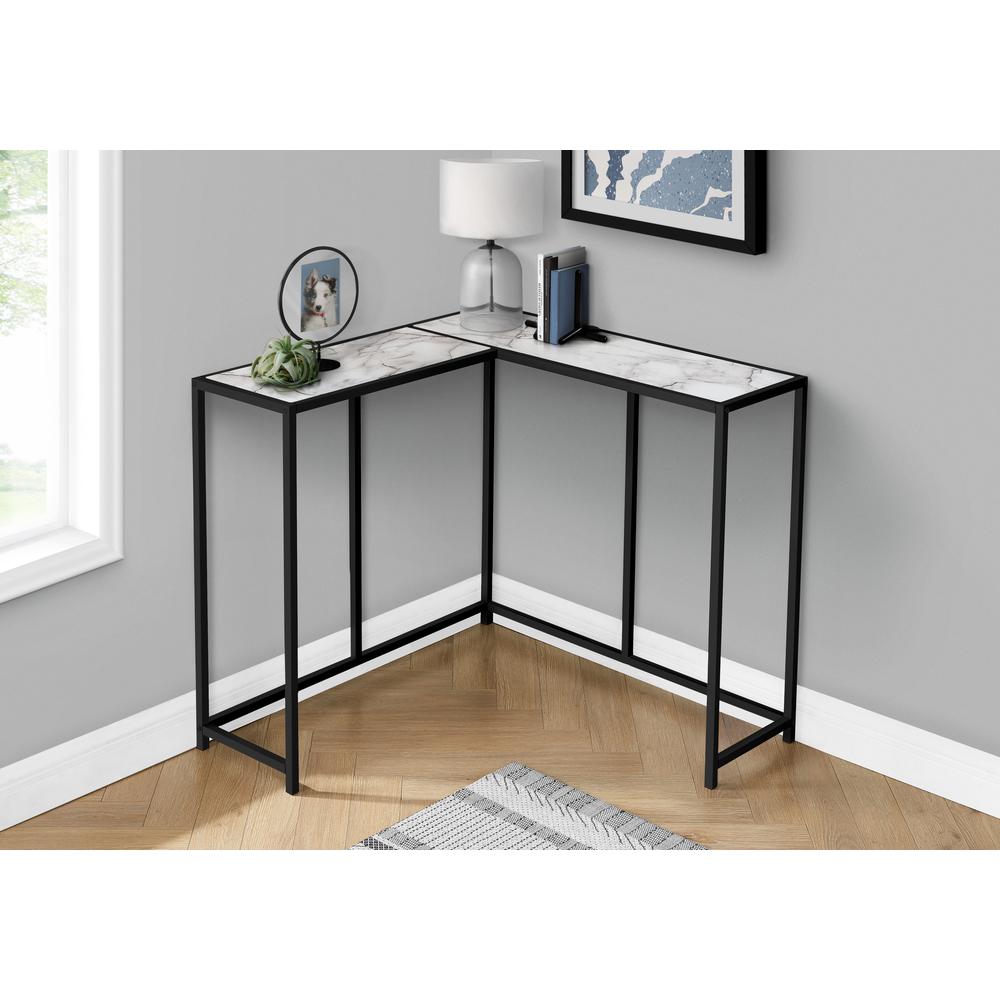 Accent Table, Console, Entryway, Narrow, Corner, Living Room, Bedroom, White. Picture 2