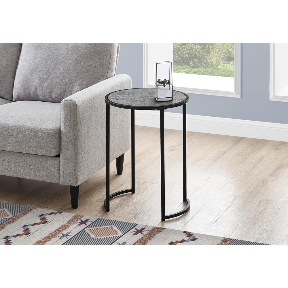Accent Table, Side, Round, End, Nightstand, Lamp, Living Room, Bedroom, Grey. Picture 8