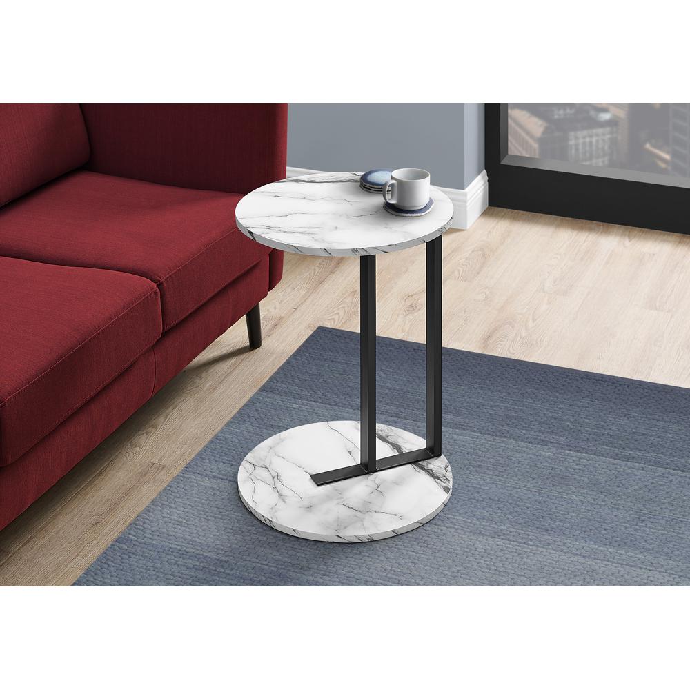 Accent Table, Side, Round, End, Nightstand, Lamp, Living Room, Bedroom, White. Picture 8