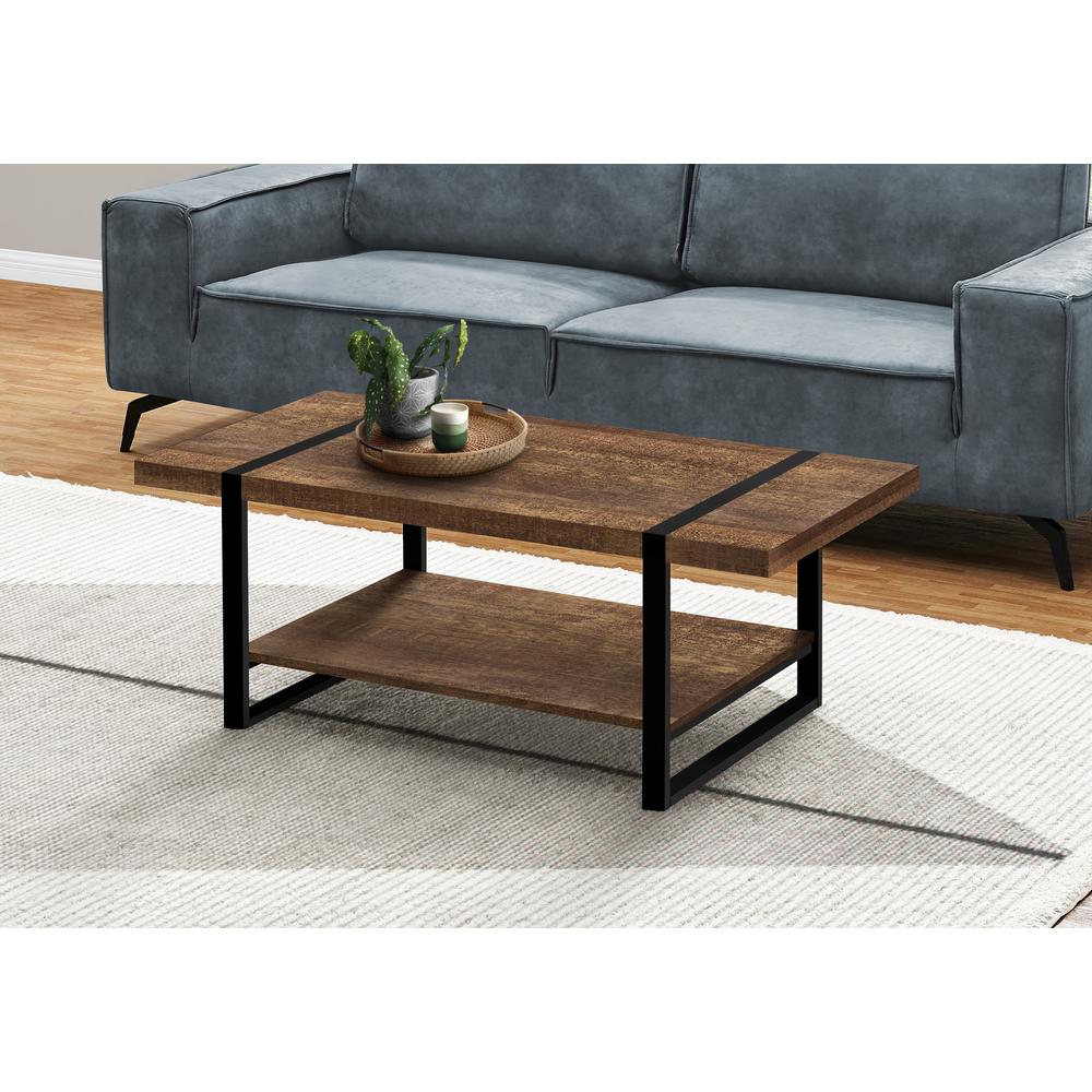 Coffee Table, Accent, Cocktail, Rectangular, Living Room, 48L, Brown Laminate. Picture 8