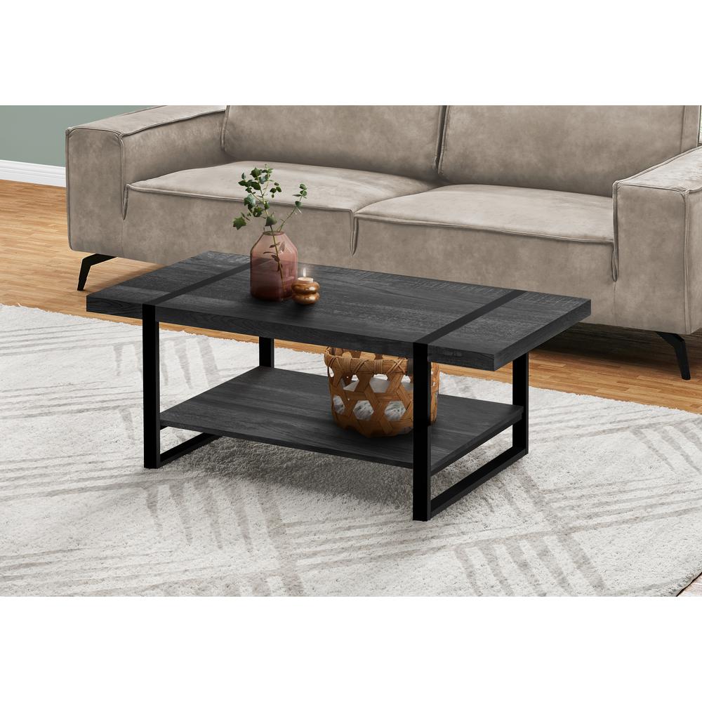 Coffee Table, Accent, Cocktail, Rectangular, Living Room, 48L, Black Laminate. Picture 8