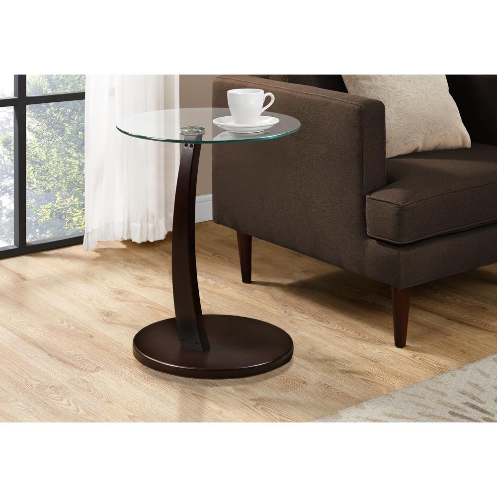 Accent Table, C-shaped, End, Side, Snack, Living Room, Bedroom, Tempered Glass. Picture 2