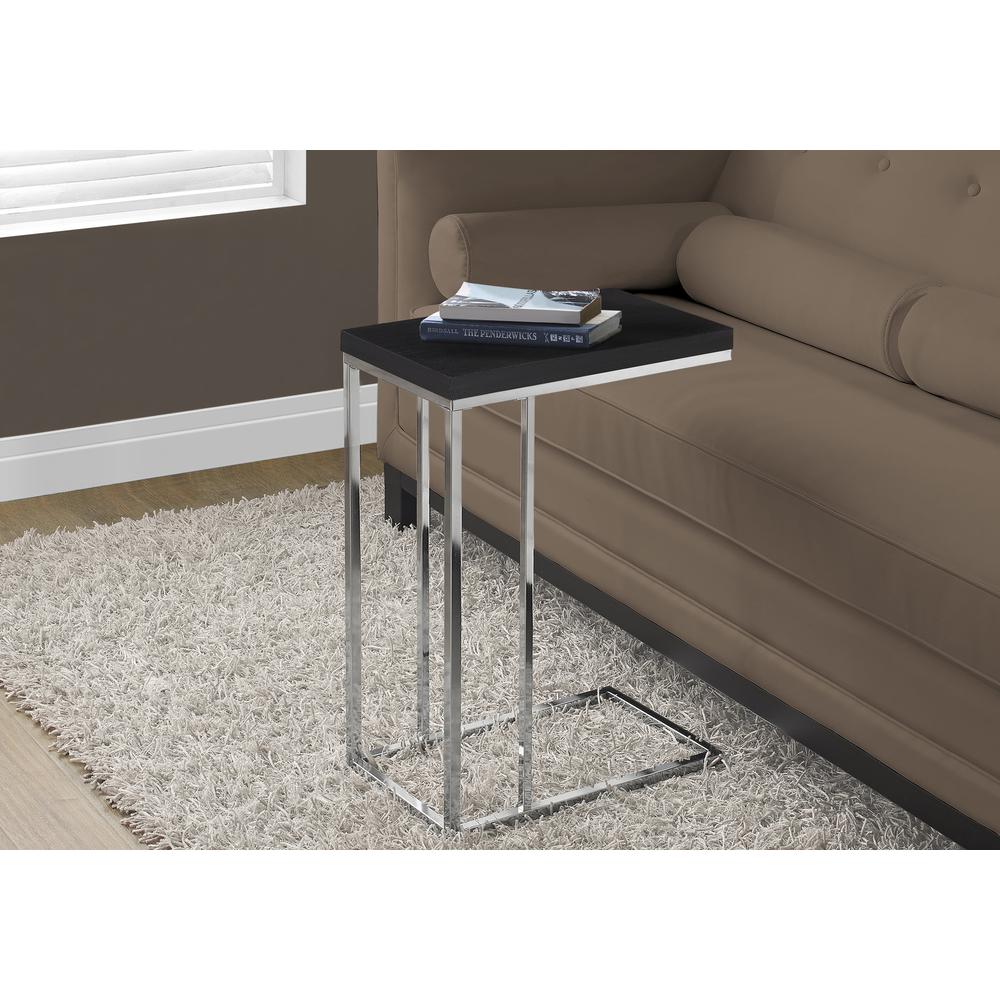 Accent Table, C-shaped, End, Side, Snack, Living Room, Bedroom, Brown Laminate. Picture 2