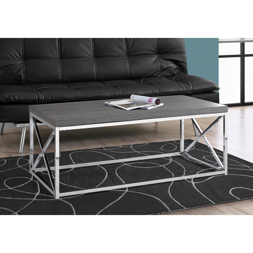 Coffee Table, Accent, Cocktail, Rectangular, Living Room, 44L, Grey Laminate. Picture 2
