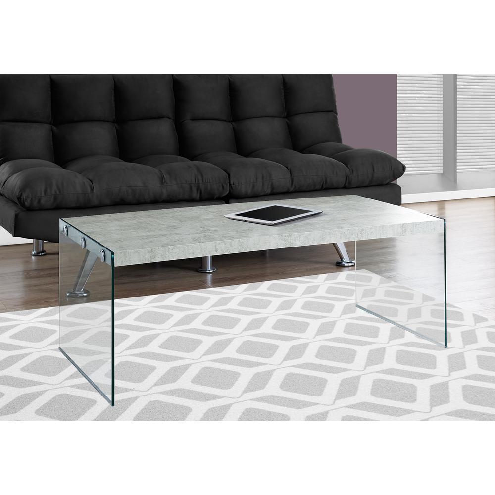 Coffee Table, Accent, Cocktail, Rectangular, Living Room, 44L, Grey Laminate. Picture 2