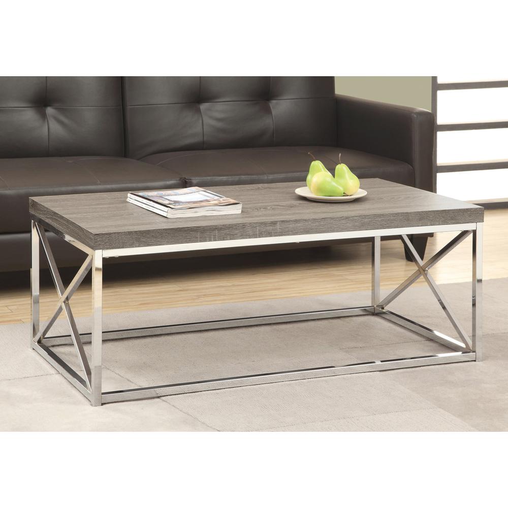 Coffee Table, Accent, Cocktail, Rectangular, Living Room, 44L, Brown Laminate. Picture 2