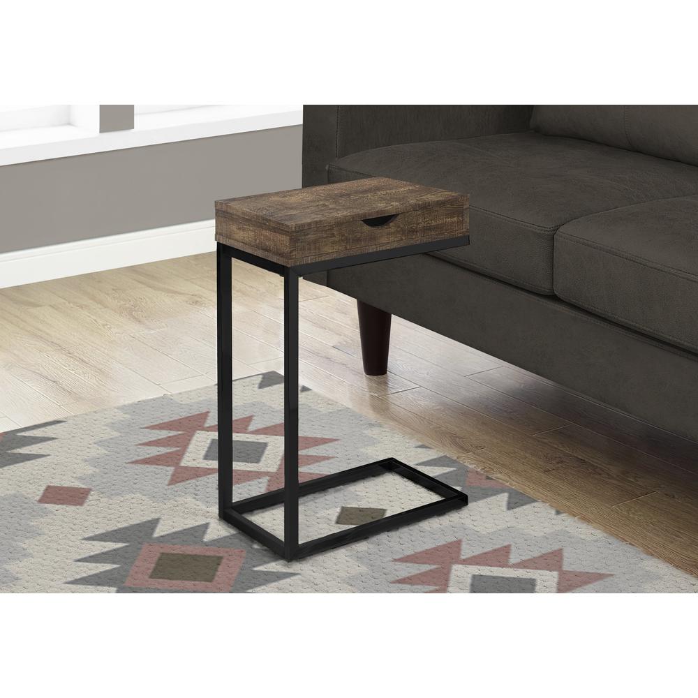 Accent Table, C-shaped, End, Side, Snack, Storage Drawer, Living Room. Picture 2