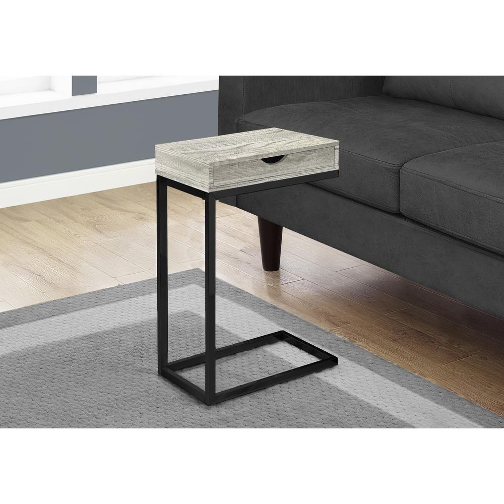 Accent Table, C-shaped, End, Side, Snack, Storage Drawer, Living Room. Picture 9