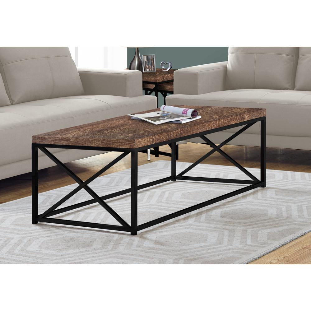 Coffee Table, Accent, Cocktail, Rectangular, Living Room, 44L, Brown Laminate. Picture 2