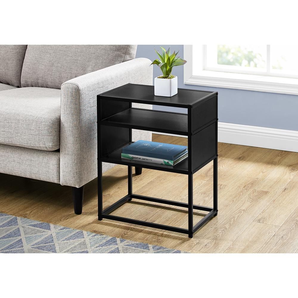 Accent Table, Side, End, Nightstand, Lamp, Living Room, Bedroom, Black Laminate. Picture 8