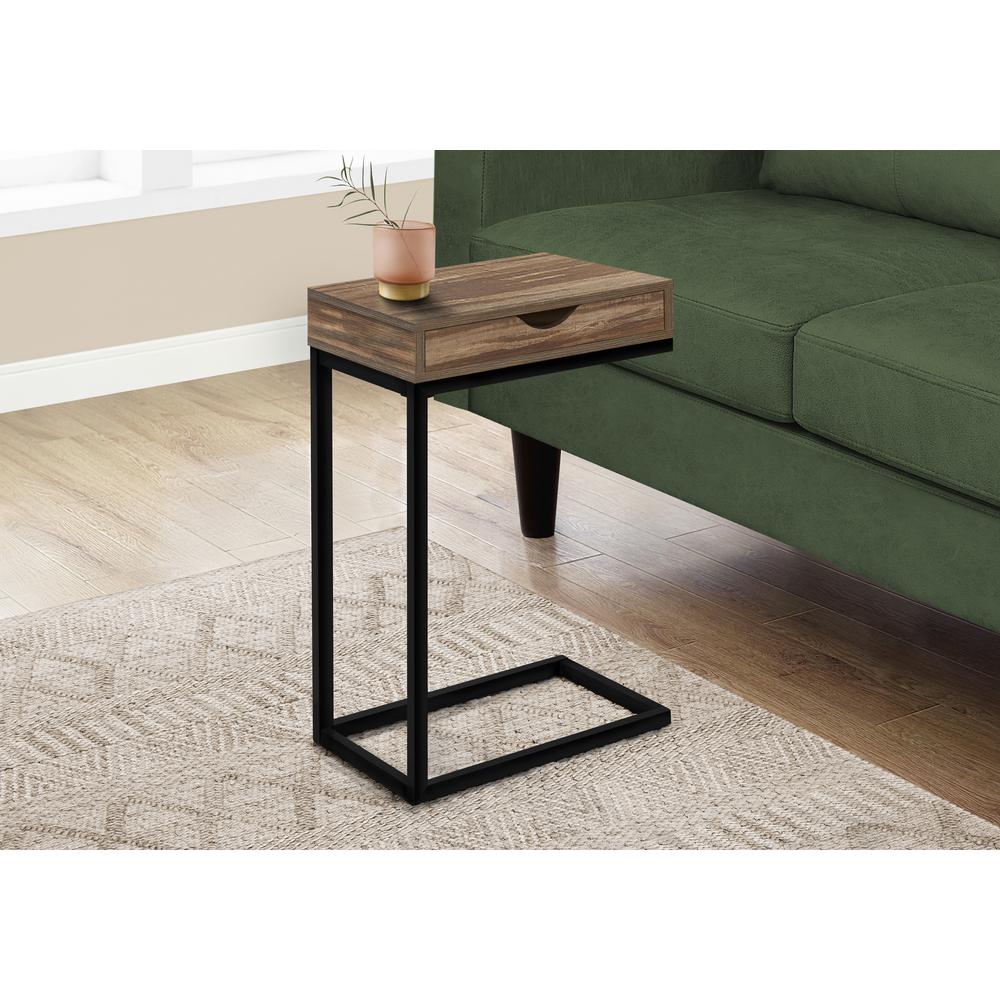 Accent Table, C-shaped, End, Side, Snack, Storage Drawer, Living Room. Picture 9