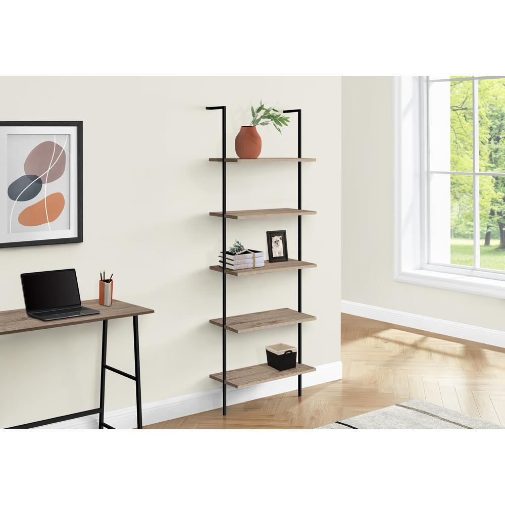 Bookshelf, Bookcase, Etagere, Ladder, 5 Tier, 72H, Office, Bedroom. Picture 8