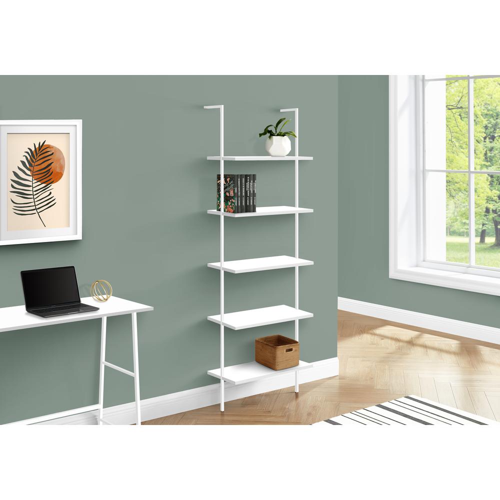 Bookshelf, Bookcase, Etagere, Ladder, 5 Tier, 72H, Office, Bedroom. Picture 8